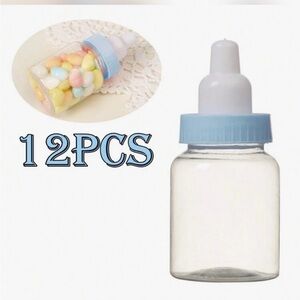 Blue and White Baby Bottle Party Favo